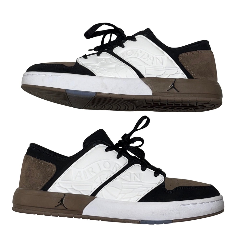 Jordan Nu Retro 1 Low Mens 9.5 Palomino White Black DV5141-102 Suede Streetwear